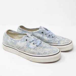 Vans Womens Authentic Sneakers Blue Acid Wash Denim Canvas Low Top 6.5